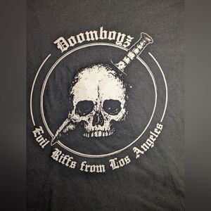 Doomboyz Band Black Graphic Tee with Skull Design